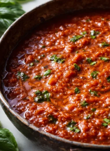 Bowl of hidden veggie pasta sauce kids will love, made with nutritious ingredients.