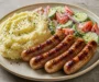 Creamy Mash With Sausages And Garden Salad