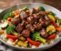 Crispy Garlic Steak Veggies Rice Bowl