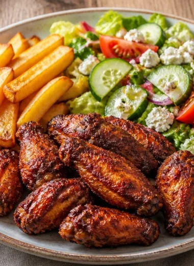 Golden grilled chicken wings served hot and crispy