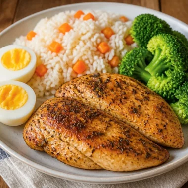 Golden Herb Chicken Rice with tender chicken and fragrant rice