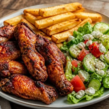 Delicious grilled chicken wings served on a platter, perfect for feasting.