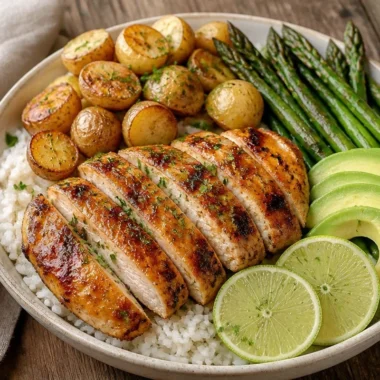 Zesty Honey Lime Chicken Power Bowl with fresh ingredients and vibrant colors