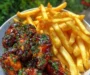 Sticky Honey Garlic Wings & Fries