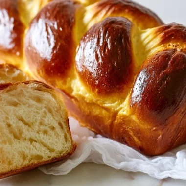 Freshly baked buttery brioche bread loaf with a golden crust