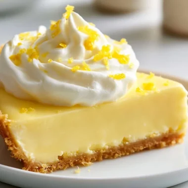 Classic lemon tart topped with fresh lemon slices and mint leaves.