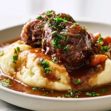 Cozy Hasenpfeffer Rabbit Stew in a rustic bowl garnished with herbs