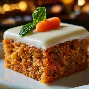 Delicious homemade Swiss Carrot Cake topped with cream cheese frosting