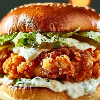 Crispy Chicken Caesar Sandwich with Turkey Bacon served on a plate