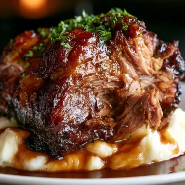Crispy German pork knuckle served with traditional sides