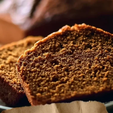 Deliciously spiced Gingerbread Slice served on a festive platter