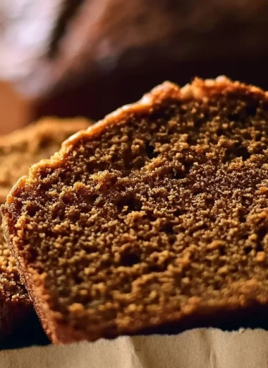 Deliciously spiced Gingerbread Slice served on a festive platter