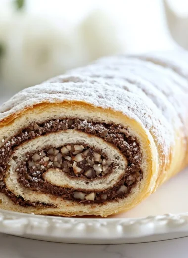 Golden Nut Stollen with assorted nuts and spices, a festive holiday dessert.