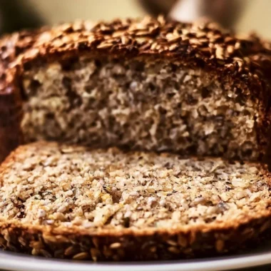 Homemade authentic Vollkornbrot loaf fresh out of the oven