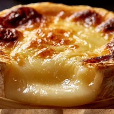 Oven-baked Mont d'Or cheese served with crusty bread and herbs
