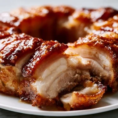 Delicious Spanferkel roasting, representing a festive German culinary tradition.
