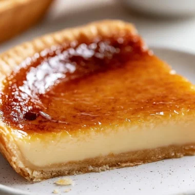 Traditional flan pâtissier, a French custard tart with a creamy texture and golden crust.