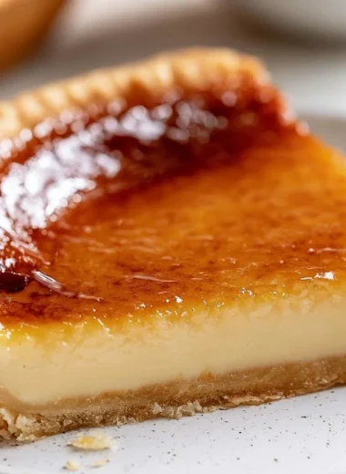 Traditional flan pâtissier, a French custard tart with a creamy texture and golden crust.