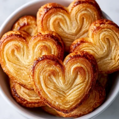 Delicious Traditional French Palmiers pastries served on a plate