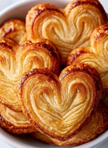 Delicious Traditional French Palmiers pastries served on a plate
