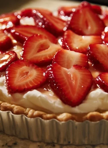 Traditional French strawberry tart with fresh strawberries and pastry crust.