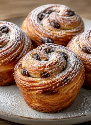 Delicious cruffins, a pastry combining croissant layers and muffin flavors.
