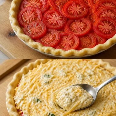 Delicious Southern tomato pie made with fresh garden tomatoes
