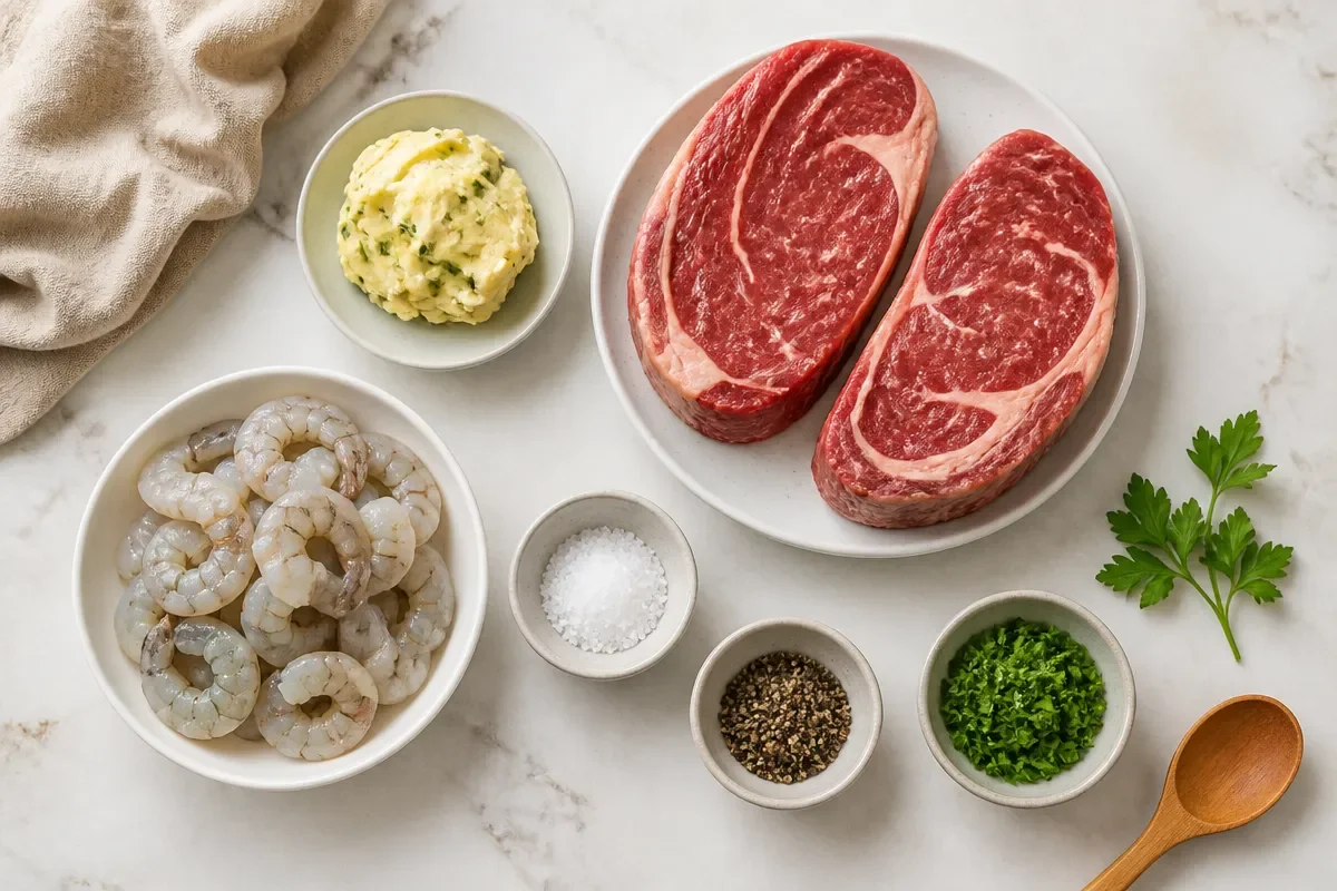 Cozy Garlic Butter Ribeye Steak And Shrimp