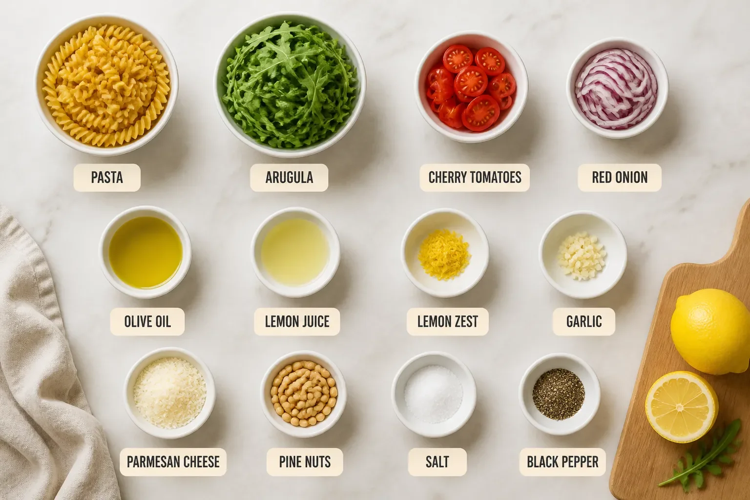 Easy Lemon Arugula Pasta Salad