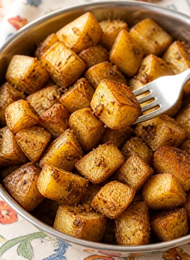 Delicious Lipton onion oven roasted potatoes served in a bowl