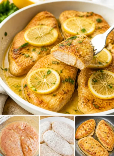 Delicious Lemon Chicken served with a rich Lemon Butter Sauce.