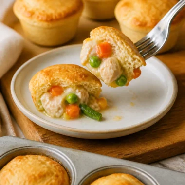 Delicious mini chicken pot pies served on a plate