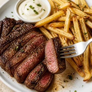 Delicious Steak Frites served at The Modern Proper, featuring juicy steak and crispy fries.